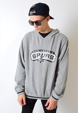 VINTAGE 90S GREY NBA BASKETBALL HOODIE