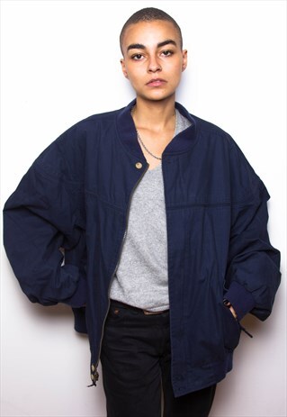 VINTAGE 90S NAVY BOMBER JACKET ID:1425