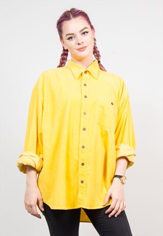 VINTAGE 90'S YELLOW CORD LONG SLEEVE SHIRT