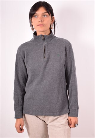 POLO RALPH LAUREN WOMENS VINTAGE POLO SHIRT MEDIUM GREY 90S