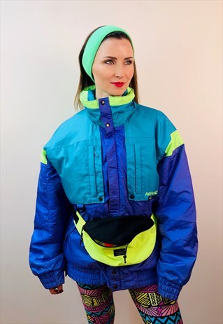 VINTAGE 80S NEVICA SKI JACKET SNOW WINDBREAKER KOREAM YELLOW