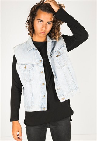 VINTAGE 80S LEVIS DENIM WAISTCOAT / R352