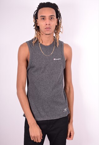 CHAMPION MENS VINTAGE VEST TOP MEDIUM GREY 90'S
