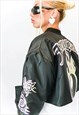 JUNGLECLUB 90S BOMBER JACKET WITH FLAMES PRINT