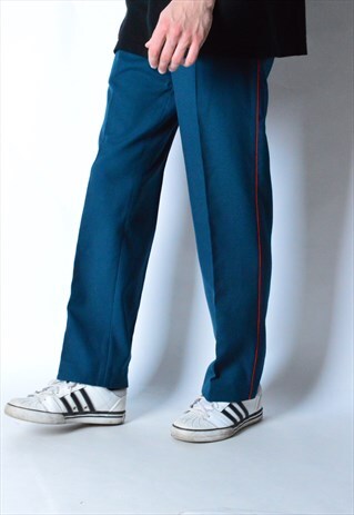 VINTAGE 70S RETRO GREENISH BLUE PANTS