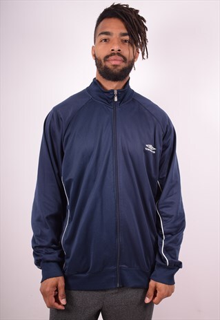 UMBRO MENS VINTAGE TRACKSUIT TOP JACKET 2XL BLUE 90S