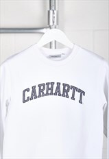 Vintage Carhartt Sweatshirt in White Pullover Jumper XS