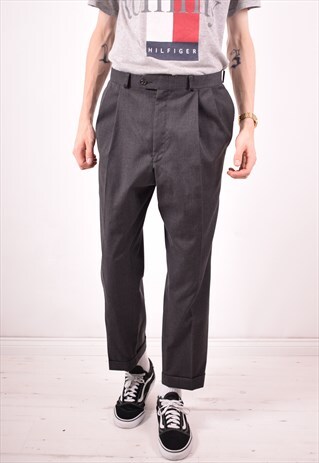 RALPH LAUREN MENS VINTAGE TROUSERS W32 L27 GREY 90S