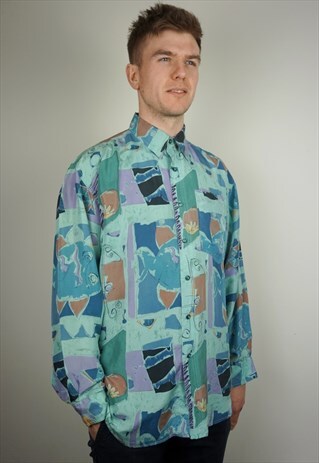 PURE SILK PATTERNED SHIRT