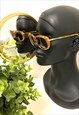  GUCCI GG 2152/S OVERSIZED AMBER AND GOLD SUNGLASSES.