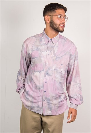 VINTAGE 90'S PINK PATTERNED SHIRT
