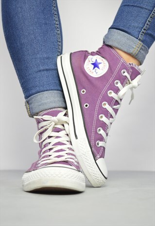 VINTAGE 90S CONVERSE PURPLE HI-TOPS TRAINERS PREPPY RETRO