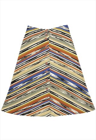 VINTAGE 80S MISSONI COLORFUL MAXI SKIRT ZIG ZAG