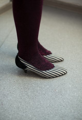 VINTAGE 80'S BLACK/WHITE SUEDE SHOES