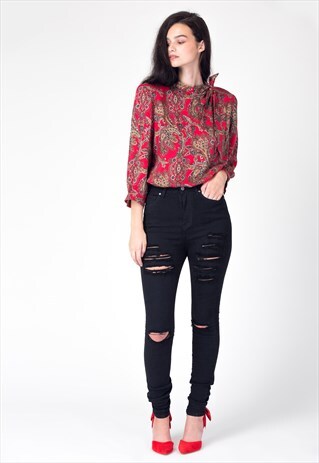 VINTAGE 80'S RED PAISLEY SHIRT