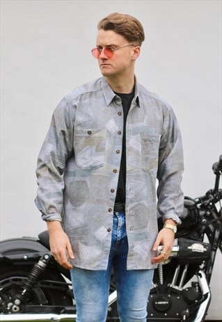 OLYMP RIPPLE EFFECT WATERCOLOUR SHIRT