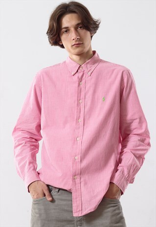 VINTAGE POLO RALPH LAUREN SHIRT LONG SLEEVE PINK