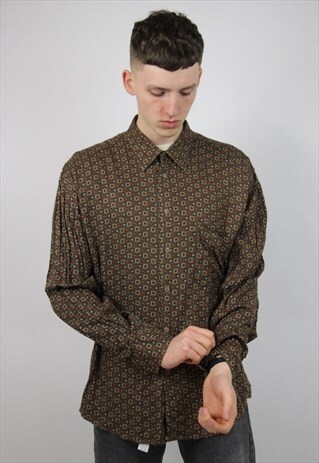 VINTAGE 70'S STYLE DIAMOND PATTERNED SHIRT