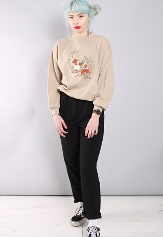 VINTAGE FOX ANIMAL PRINT SWEATSHIRT