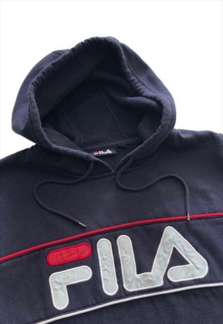 VINTAGE FILA EMBROIDERED SPELL OUT SWEATSHIRT HOODIE