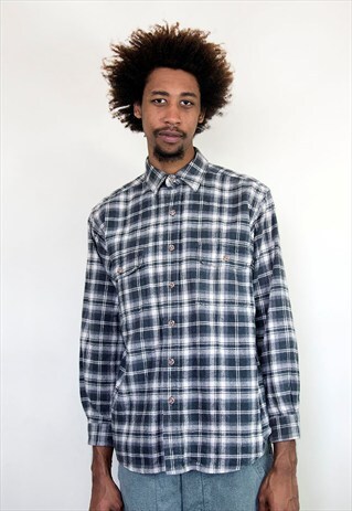 90S HERTIAGE SKATER GRUNGE PLAID FLANNEL SHIRT MEDIUM