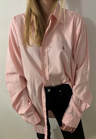 VINTAGE RALPH LAUREN PALE PINK SHIRT COTTON
