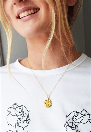 GOLD COIN NECKLACE WITH SNAKE AND ROSE DETAIL HANDMADE