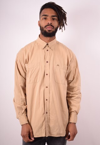 KAPPA MENS VINTAGE SHIRT LARGE BROWN 90S
