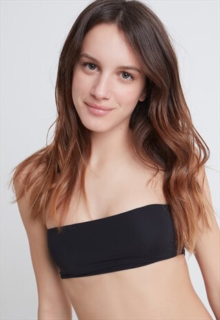 BASIC BANDEAU BIKINI TOP - BLACK
