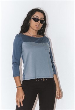 Vintage Prada Y2k 3/4 Sleeves Two Tones Top button back