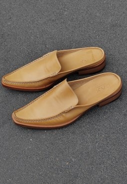 Y2k Vintage nos leather mule shoes