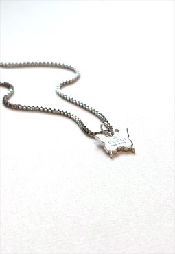 Gucci .925 Silver Butterfly Pendant on Chain/Necklace