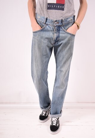 CALVIN KLEIN MENS VINTAGE JEANS W32 L34 BLUE 90S