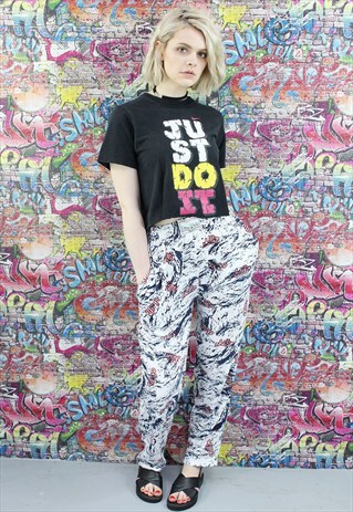 VINTAGE 90S PATTERNED FESTIVAL TROUSERS. YOGA FUNKY. UNISEX.