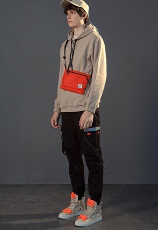 PREMIUM SLIM FIT REFLECTIVE CARGO POCKET PANTS IN BLACK