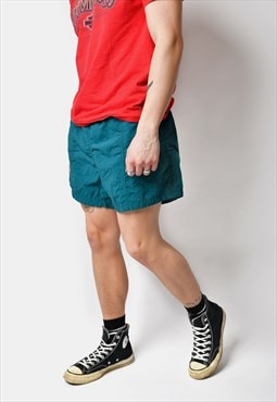 Vintage nylon sport shorts for men in blue Old School 90s