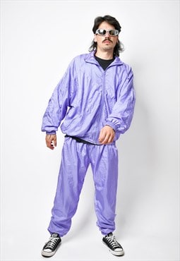 Vintage 90s tracksuit set in lilac purple colour Old School