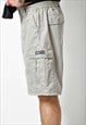 VINTAGE CARGO SHORTS MEN GREY BEIGE COLOUR MULTI POCKET