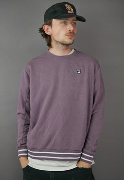 Vintage Fila Sweater in Purple with Embroidered Logo