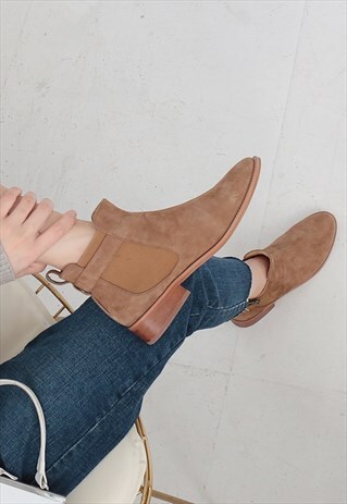SUEDE LEATHER CHELSEA BOOTS WITH BUCKLE