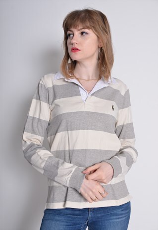 VINTAGE POLO RALPH LAUREN STRIPED RUGBY SHIRT JERSEY