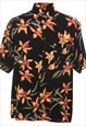 Vintage Puritan Black & Orange Hawaiian Shirt - M