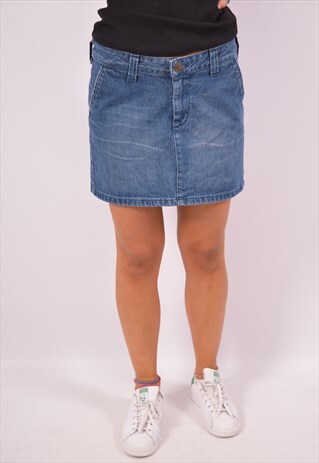VINTAGE LEE MINI DENIM SKIRT BLUE