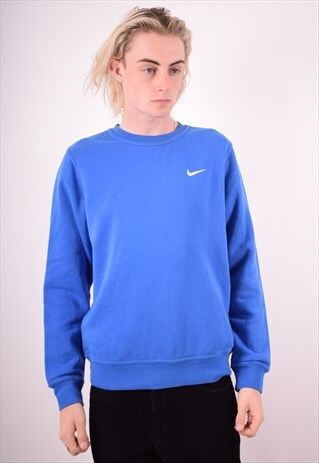 NIKE MENS VINTAGE SWEATSHIRT JUMPER MEDIUM BLUE 90S