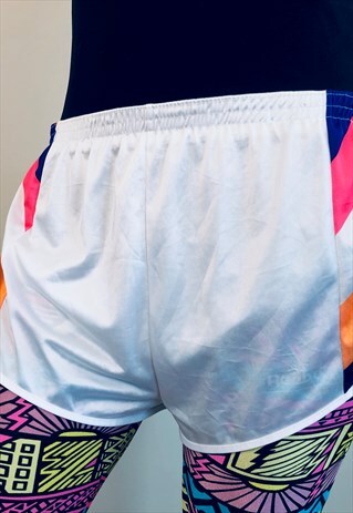 REEBOK SHORTS RUNNING TRACK RETRO 80S NEON VINTAGE