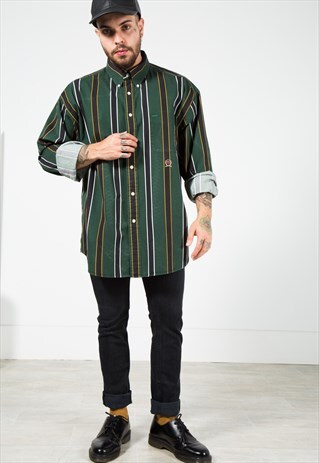 VINTAGE 80S TOMMY HILFIGER SHIRT/ S4613