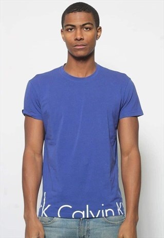 VINTAGE CALVIN KLEIN LOGO T-SHIRT BLUE
