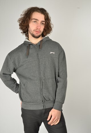VINTAGE SLAZENGER ZIP UP HOODIE GREY
