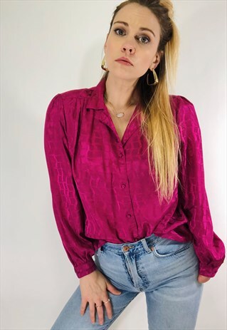 HOT PINK TEXTURED BLOUSE