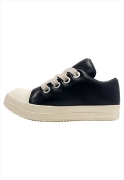 Faux leather canvas shoes platform sneakers chunky trainers